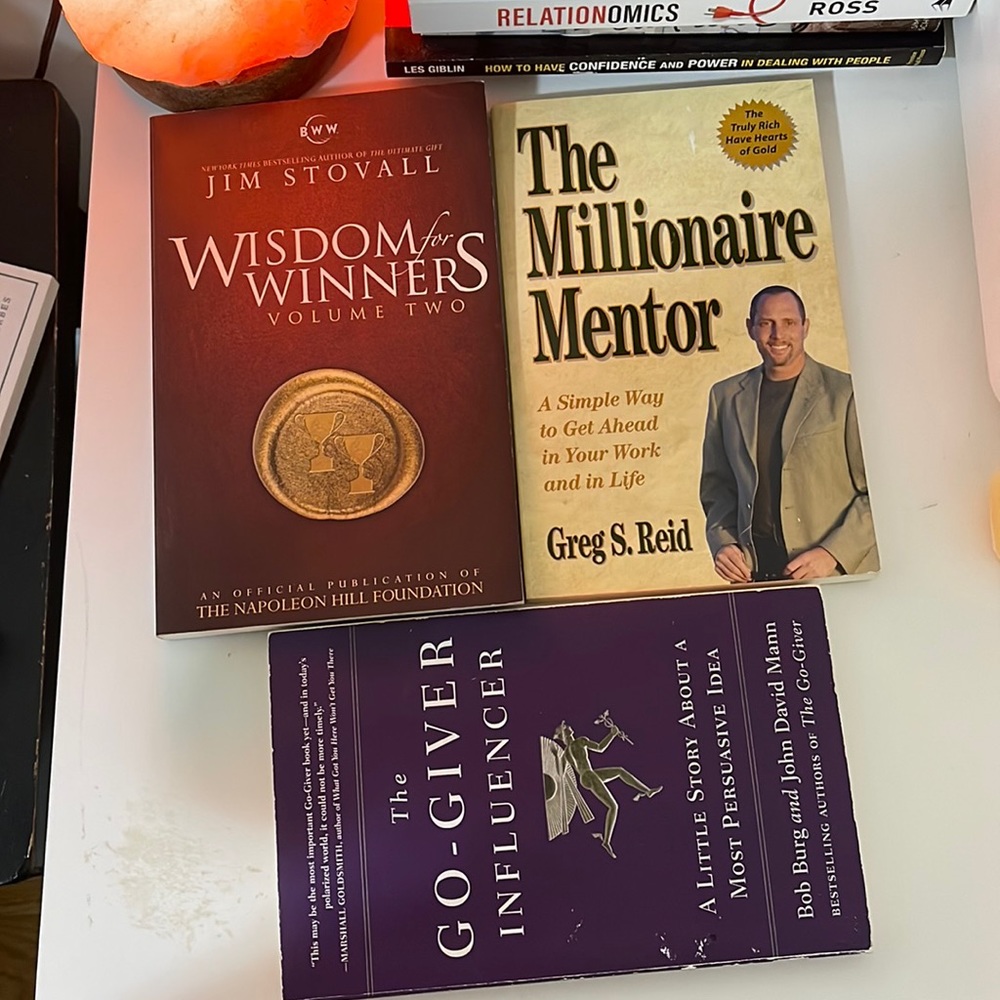 3 books by Greg Reid, Bob Burg & John Mann, Jim Stovall